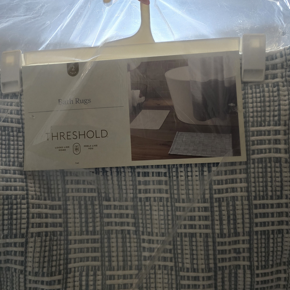 Threshold Blue and White Bath Rug